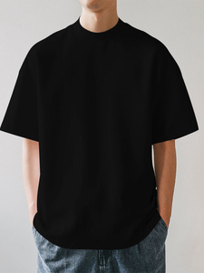 T-Shirt a girocollo a girocollo Casual estate a maniche corte, stile 300g, in cotone bianco <span class=keywords><strong>e</strong></span> pesante, per uomo <span class=keywords><strong>e</strong></span> donna - Product Image 3