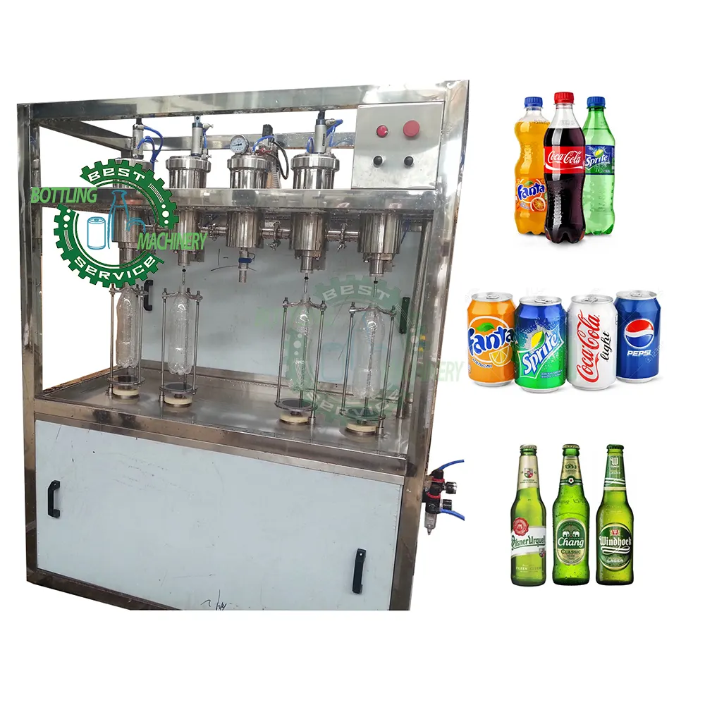 Semi auto 330ml 250ml aluminum can 2 4 head nozzle CO2 isobar carbonated drink filling machine machinery