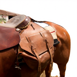 Bolsa de Silla de Montar Ecuestre Ajustable de Cuero Genuino de Alta Calidad, Hecha a Mano, Duradera, Estilo Western, Color Marrón, de Y&Z Enterprises - Product Image 1