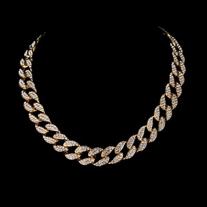 Luxury Iced Out Diamond Cuban Link Chain for Men Hip Hop Jewelry <b>Statement</b> <b>Necklace</b> for Parties and Nightclub Wear for Sale - Product Image 1
