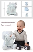 Ours en peluche électrique Peekaboo personnalisé en usine, couverture douce en satin, ours interactif parlant, animal en peluche apaisant pour bébé