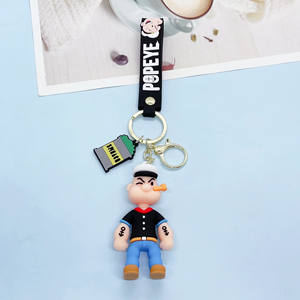 Nuevo llavero de goma suave de Popeye de fábrica, llavero de pareja de dibujos animados, mochila, accesorios colgantes para coche, juguetes 3D, llaveros - Product Image 3