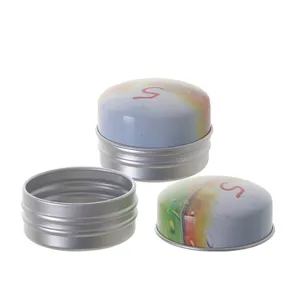 RUIPACK OEM vente en gros 15g 30g petit pot vide en aluminium imprimé en couleur, pot de crème cosmétique arrondi pot de bougie avec couvercles