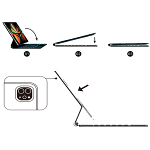 RGB arkadan aydınlatmalı manyetik yüzer konsol standı kılıfları için iPad Pro 11 3rd 2nd nesil sihirli klavye Trackpad dokunmatik USB 3 tuşları - Product Image 2