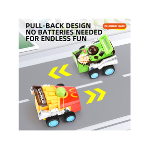 Großhandel Cartoon Foodie's Delight Rückzieh-Rennwagen im PVC-Fensterkarton Spielzeugauto für Kinder Jungen - Product Image 3