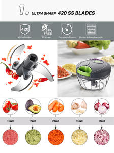 Mutfak Gadget <span class=keywords><strong>Mini</strong></span> manuel gıda parçalayıcı el düzenlenen sebze kesicisi halat sarımsak kesici sebze meyve büküm parçalayıcı - Product Image 4