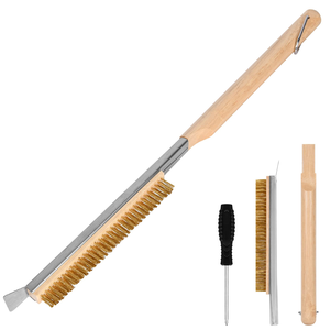 Brosse à gril en laiton de 26 pouces, brosse à barbecue pour la cuisson en plein air, outil de nettoyage de gril robuste à poils doux - Product Image 1