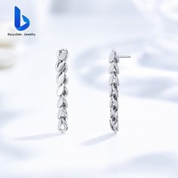 Anting-anting Hoop Daun Marquise Perak S925 Laris Manis