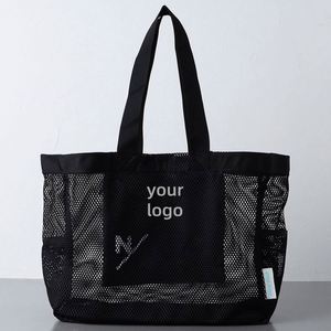 Sac de plage en maille de nylon de haute qualité LILALILA, sac de plage en maille, design personnalisé avec logo - Product Image 2