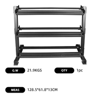 Precio de Fábrica: Soporte Vertical Plegable y Ajustable de Tres Niveles para Mancuernas, Capacidad para 10 Pares, Equipo de Gimnasio de Acero Duradero para Pesas Libres