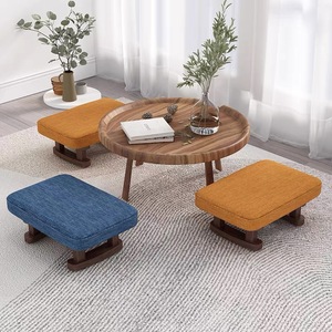 Solid Wood <b>Low</b> <b>Stool</b> Fabric Rectangular Footstool Shoe Changing <b>Stool</b> Living Room Ottoman For Home Use - Product Image 2