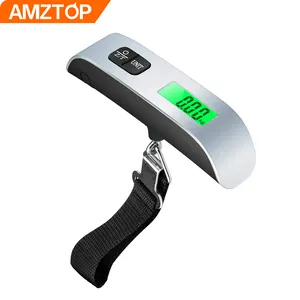 A12-0001 Amz Top Seller 50kg/110lb Digital ABS Wiege gepäck waage Mini Tragbare Waage Edelstahl Hänge waage