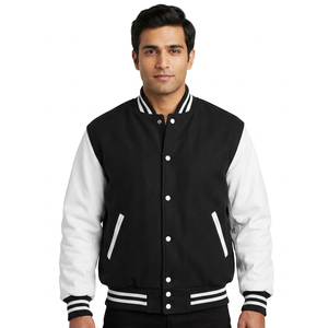 Factory Wholesale OEM High Quality <b>Mens</b> Fashion Varsity Jacket Causal Slim Fit Bomber Baseball Jackets - Product Image 1