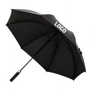 Promotional Fiberglass Golf High Quality Strong Windproof Business Straight <b>Umbrella</b> With Logo Print - Product Image 1