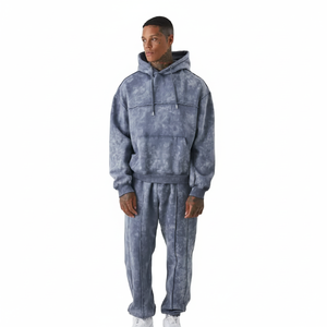 Survêtements de sport Slim Fit personnalisés pour hommes survêtements de gymnastique à séchage rapide avec design lavé à l'acide grande taille saison d'hiver en gros - Product Image 1