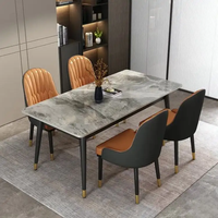 VENTE CHAUDE Pas cher Vente en gros populaire nouveau Design marbre dessus métal pied solide lisse ménage personnalisé Elite appartement Tables à manger