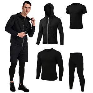 Chemises de compression pour hommes, manches longues, pour musculation, football, entraînement sportif, séchage rapide, course à pied, fitness, automne - Product Image 1