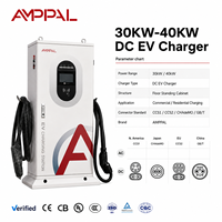 AMPPAL 30KW-40KW Station de Recharge Rapide pour Véhicules Électriques à Refroidissement Forcé Haute Performance AC380V -20~50°C pour Usage Commercial et Domestique
