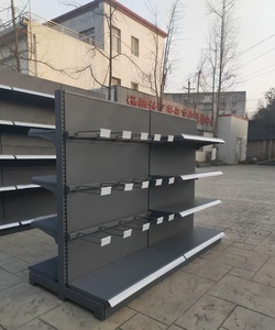 Étagères de supermarché à double face robustes, présentoirs métalliques perforés, installation rapide pour les magasins de détail - Product Image 2