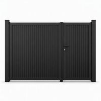 Portail de jardin en alliage d'aluminium de style européen, traité thermiquement, avec un dessus arqué, ignifuge, revêtement en poudre, pour villa