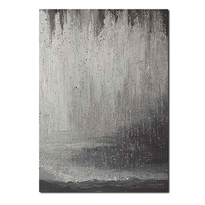Cuadros de colores grises abstractos modernos para decoración del hogar línea hecha a mano lienzo pintura al óleo arte de pared para sala de estar - Product Image 1