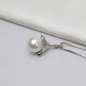 Collier pendentif en argent S925 pour femmes, accessoire de bijouterie DIY avec 10-12 perles incrustées, design de chapeau à cinq griffes, base creuse 736 - Product Image 3