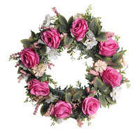 En Hao Factory - Vente en gros de fleurs artificielles en plastique de Chine, guirlande d'eucalyptus artificielle, décoration intérieure pour Noël, couronnes