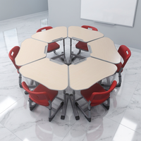 Mobilier scolaire comprenant des bureaux et des chaises modulaires pour étudiants avec hauteur réglable