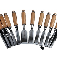 Ciseau à bois plat professionnel allemand, lame en acier Cr-V robuste, manche en bois massif, modèle 6-38MM, pour la sculpture sur bois, OEM