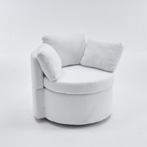 Fauteuil inclinable de style <span class=keywords><strong>Art</strong></span> déco moderne Sassanide, en bois de chêne gris, avec rembourrage en éponge, forme ronde, pour salon - Product Image 1