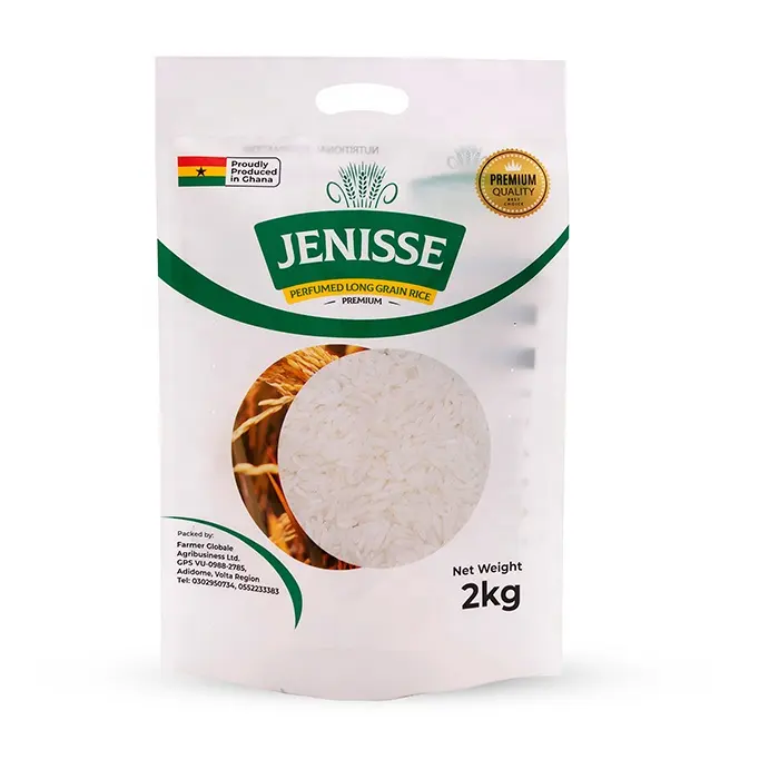 사용자 정의 디자인 플라스틱 1kg 2kg 5kg 10kg 밀가루 포장 Basmati 진공 쌀 가방 핸들