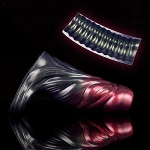 Amazon Hot Sell Thick and Long <b>Dildo</b> Cover for Men Soft Silicone Hollow Wolf Tooth Cover <b>Dildo</b> Auxiliary Cover - Product Image 3
