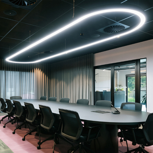 Luminaire suspendu LED rectangulaire incurvé, design moderne, profil en aluminium, économie d'énergie, éclairage intérieur, connectable - Product Image 1