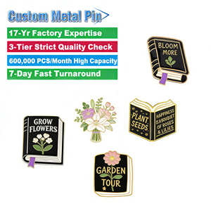 دبابيس معدنية مطلية بالمينا بتصميمات أدبية مخصصة، تصميم مجاني، حد أدنى منخفض للطلب، هدية مثالية لمحبي الكتب - Product Image 1