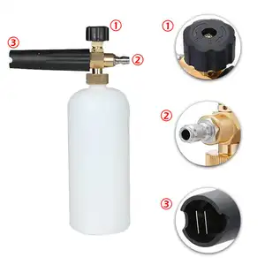 1/4 Inch Quick Connect Foam Cannon Car Wash Sprayer Pressure Washer plated brass Snow Foam Gun with Adjustable Nozzle