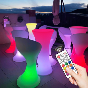 Перезаряжаемый светодиодный коктейльный стол RGB с высоким верхом и подсветкой для ночных клубов и мероприятий из пластика - Product Image 2