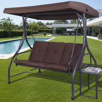 Fauteuil suspendu 3 places design moderne pour l'extérieur, pour adultes et enfants, avec auvent, pour patio