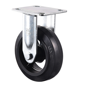 Roue pivotante robuste VIMA noire industrielle de 4, 5, 6, 8 pouces, en caoutchouc et en fer, avec plaque de verrouillage, fournie directement par l'usine - Product Image 2