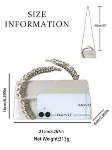 New <strong>Sparkling</strong> Diamond Satin Sequin Large Capacity Soft PU Women's Crossbody Dinner <strong>Bag</strong> - Product Image 2