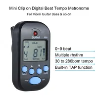 M50 Mini profesional Digital Beat Tempo metronom LCD Clip-on desain untuk gitar alat musik bersenar MP3 Audio plastik