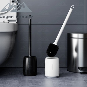 מברשת אסלה מסיליקון לתלייה על הקיר של Wayon עם מתקן נוזלים ומעמד מאוורר, סט לניקוי אסלה - Product Image 3