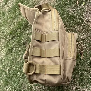 Outdoor Tactical Men Crossbody Bag Men's Tactical Khaki Chest Bag Single Shoulder Molle Tactical Sling Bag