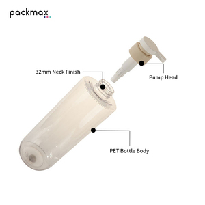 500ml 750ml Transparent PET Round Bottom <b>Shampoo</b> <b>Bottle</b> for Salon - Large Capacity Lotion Container Wholesale - Product Image 3