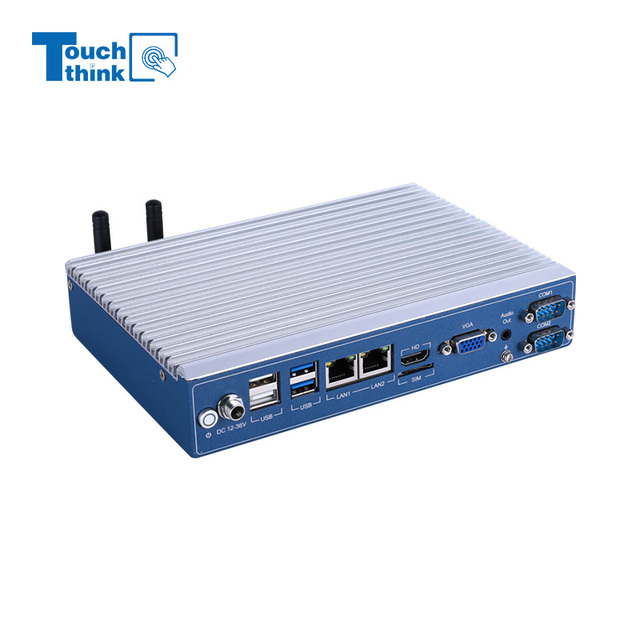 12th-13th Generation J1900 I5 I7 Fanless Industrial Embedded PC with RS232 & 485 2 LAN COM Compact Mini PC AI Case SIM Card Slot