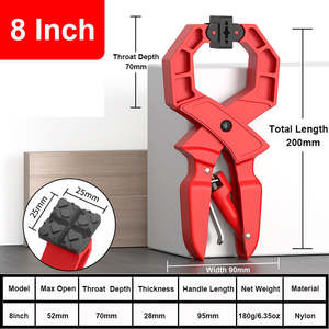 Abrazaderas de resorte ajustables de grado industrial de 8 pulgadas (200 mm) con diseño de liberación rápida para bricolaje, herramienta de carpintería con palanca de sujeción de trinquete - Product Image 2