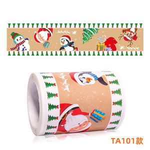 Pegatinas Decorativas Navideñas para Regalos, Rollo de Papel Adhesivo Ecológico con Barnizado Mate, Diseño de Dibujos Animados - Product Image 2