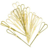 Piques à gâteau et cure-dents décoratifs en bambou en forme de cœur et de rose pour anniversaire, mariage, fête prénuptiale, fête de mariage, carnaval, fête, dessert aux fruits, et comme cadeaux invités