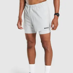 High Quality Men's Sport Short Athletic Double Short Pants For Gym