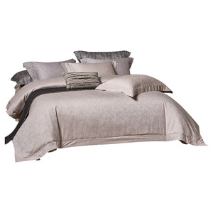 Cotton Linen Four-Piece <b>Bedding</b> <b>Set</b> Yarn-Dyed Jacquard Solid Color Breathable Moisture-Wicking Duvet Cover Sheets Pillowcases - Product Image 4