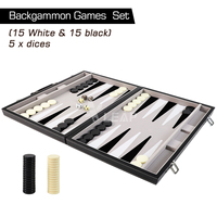 LEAP Factory Customization 43cm 17inch Leather PU Backgammon Set 29*33*6.5cm Board Pieces Jeux d'échecs personnalisables